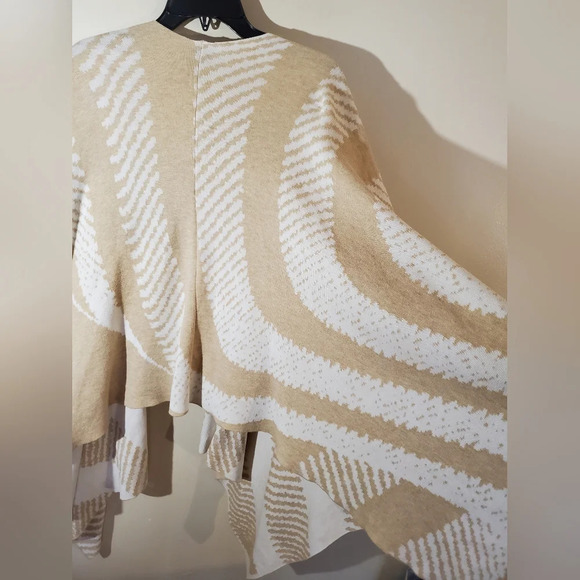 J.mclaughlin striped wrap poncho neutral beige - Picture 9 of 11